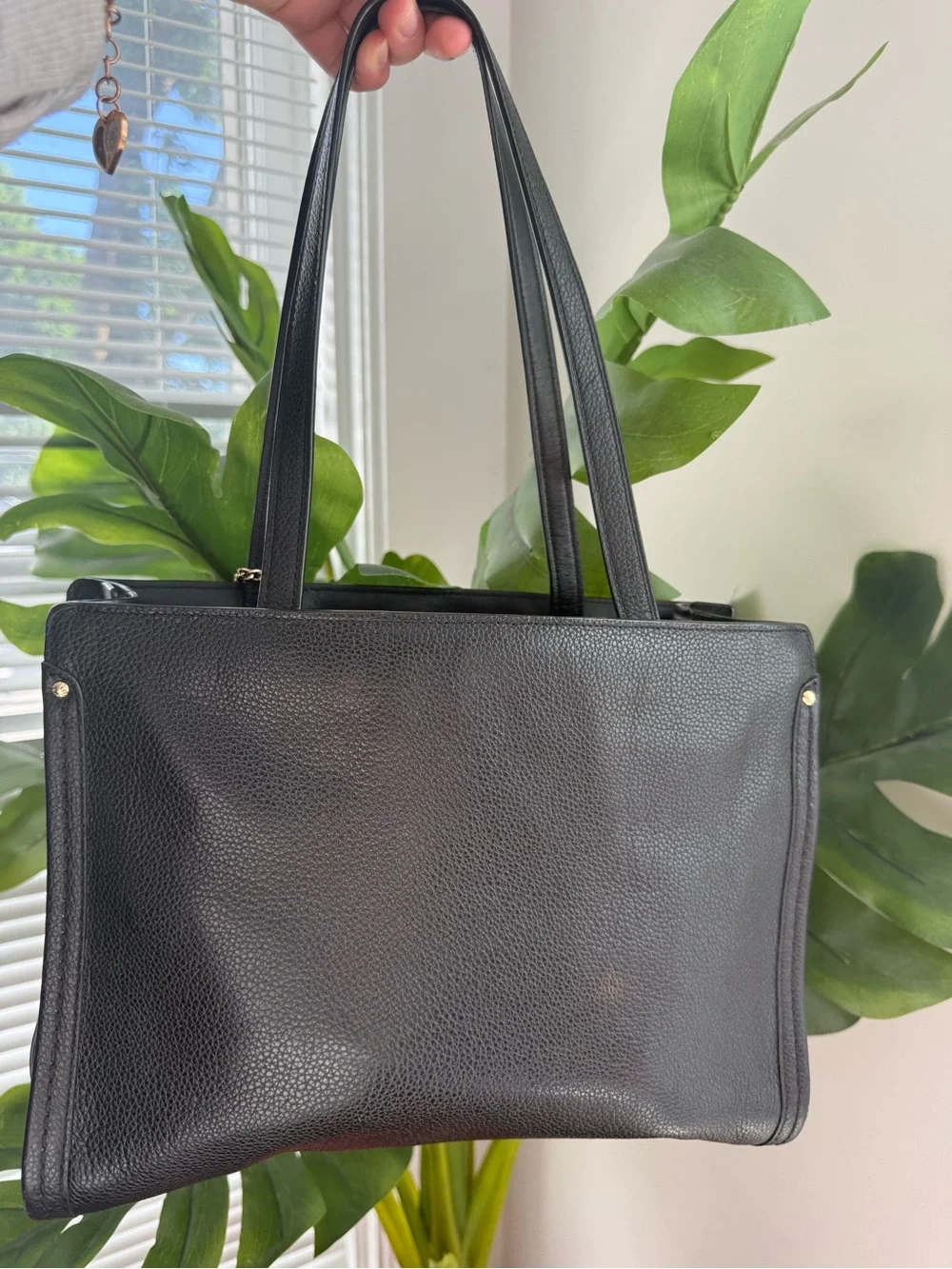 Coach Black Leather Satchel with Gold Hardware